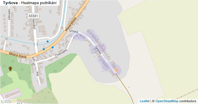 Tyršova - mapa podnikání