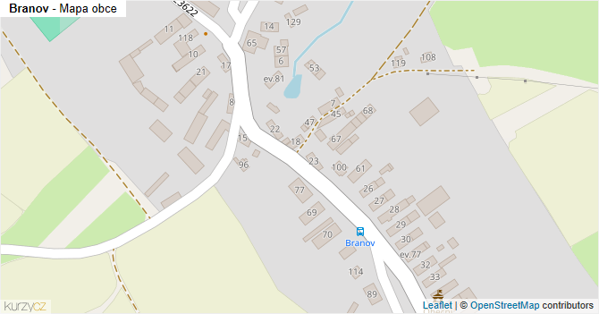 Branov - mapa obce