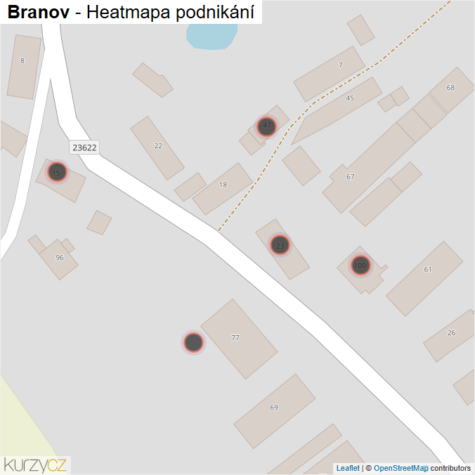 Mapa Branov - Firmy v obci.