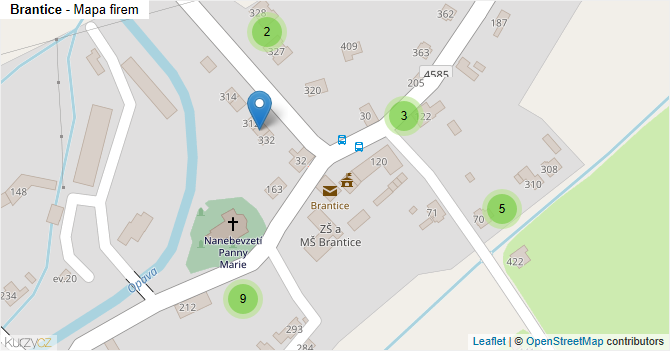Brantice - mapa firem