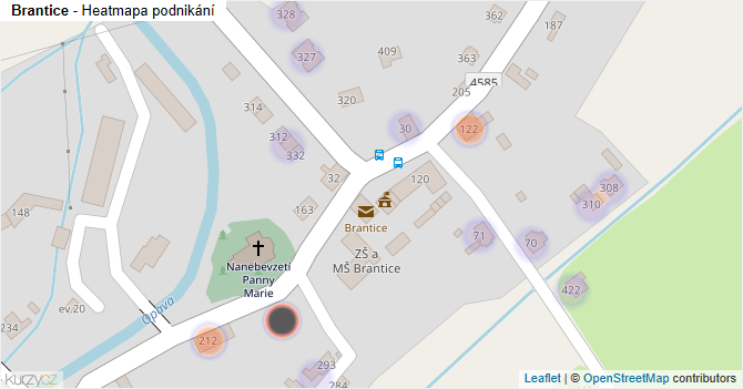 Brantice - mapa podnikání