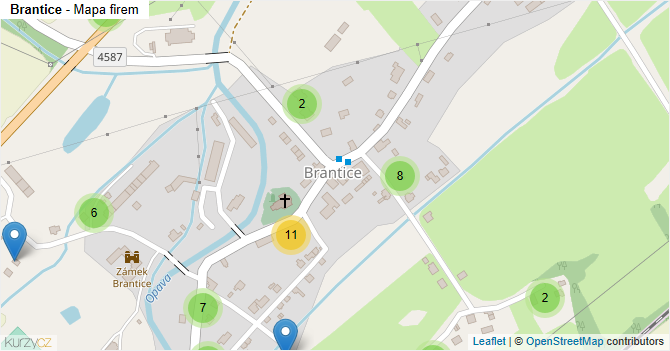 Brantice - mapa firem