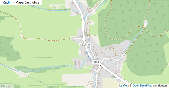 Radim - mapa části obce