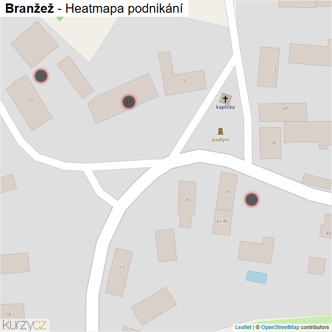 Mapa Branžež - Firmy v obci.