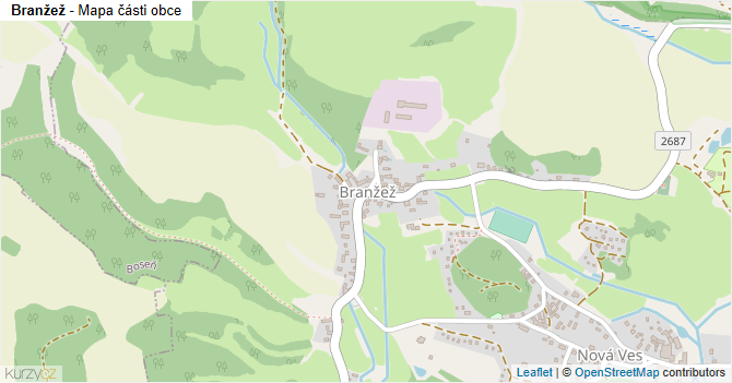 Branžež - mapa části obce