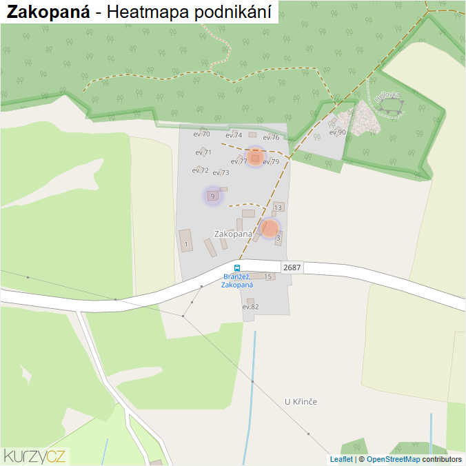 Mapa Zakopaná - Firmy v části obce.