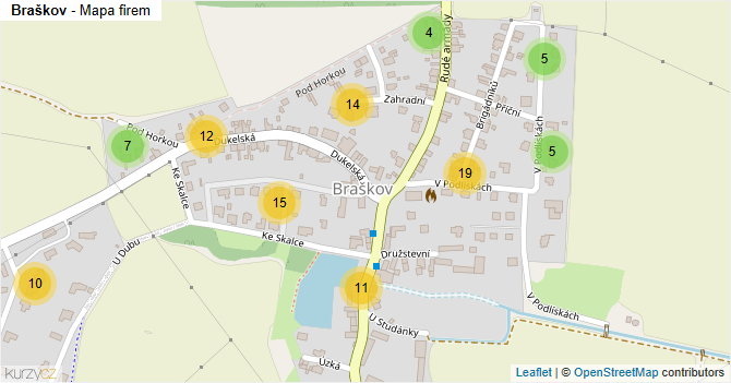 Braškov - mapa firem