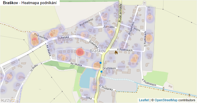Braškov - mapa podnikání