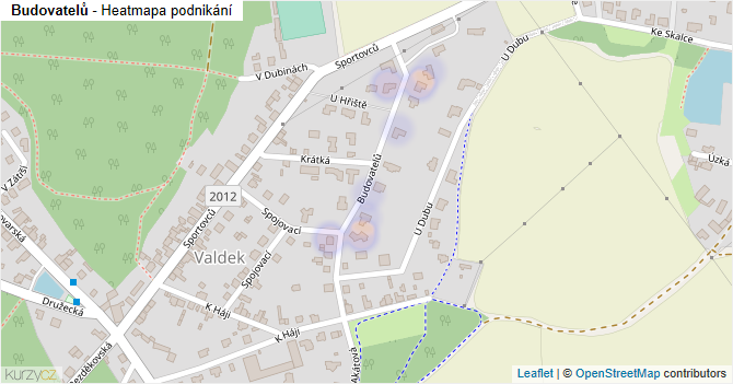 Budovatelů - mapa podnikání