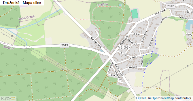 Družecká - mapa ulice