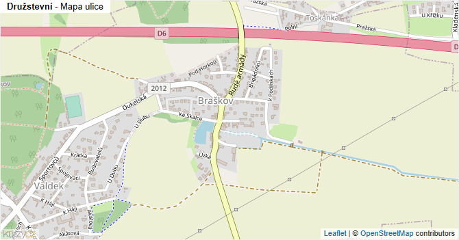 Družstevní - mapa ulice