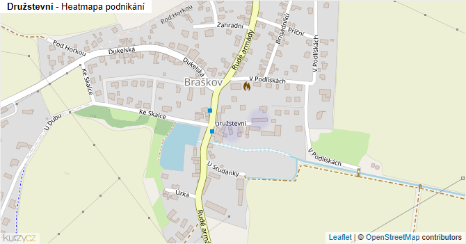 Družstevní - mapa podnikání