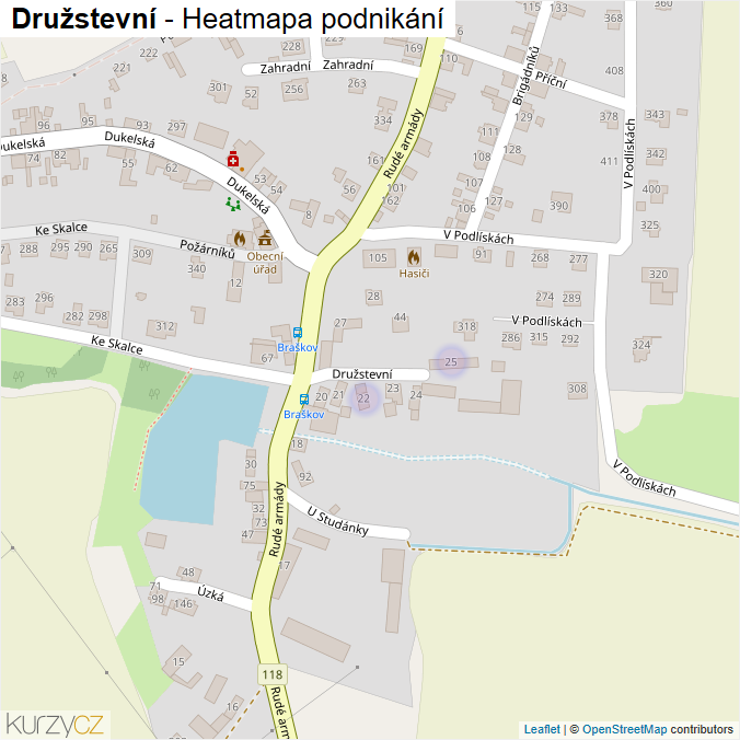 Mapa Družstevní - Firmy v ulici.
