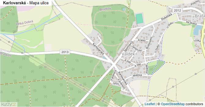 Karlovarská - mapa ulice