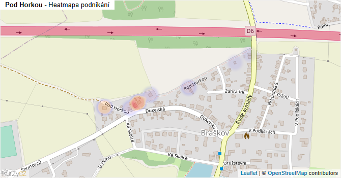 Pod Horkou - mapa podnikání