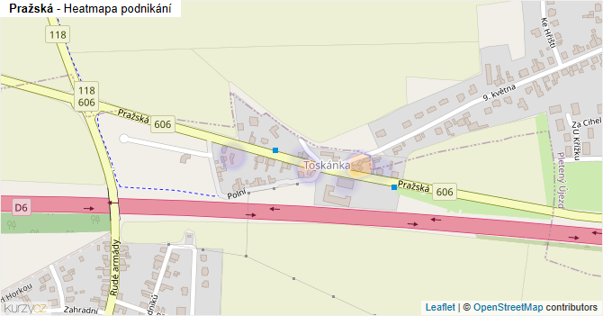 Pražská - mapa podnikání