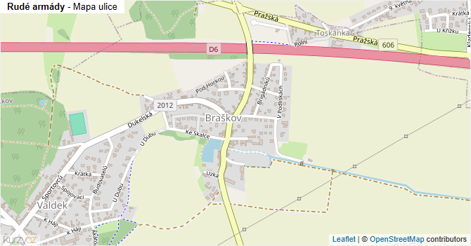 Rudé armády - mapa ulice