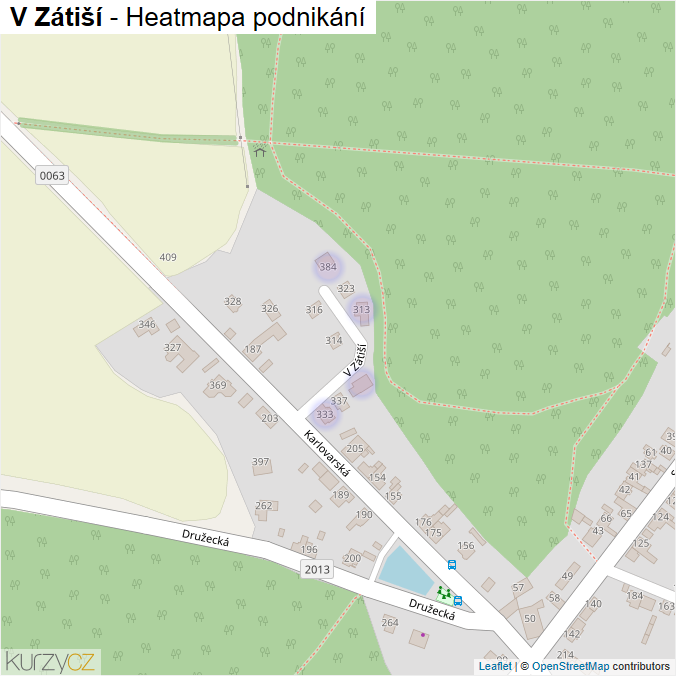 Mapa V Zátiší - Firmy v ulici.