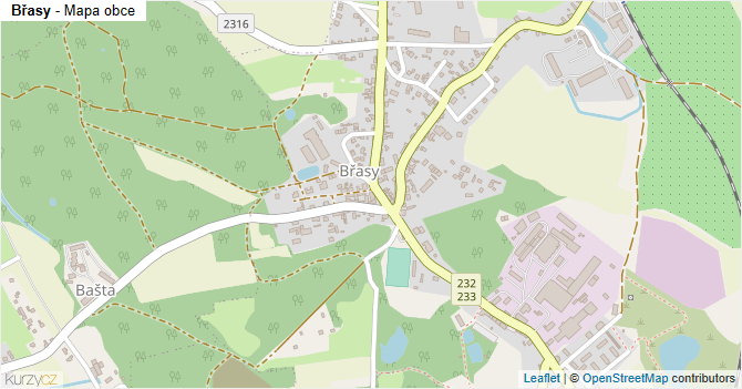 Břasy - mapa obce