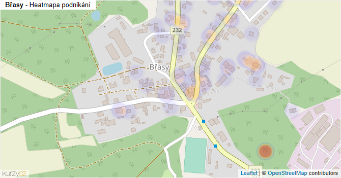 Břasy - mapa podnikání
