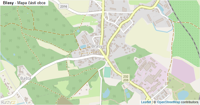 Břasy - mapa části obce