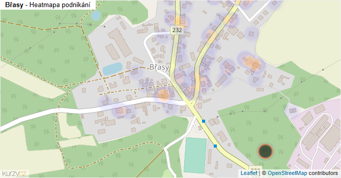 Břasy - mapa podnikání