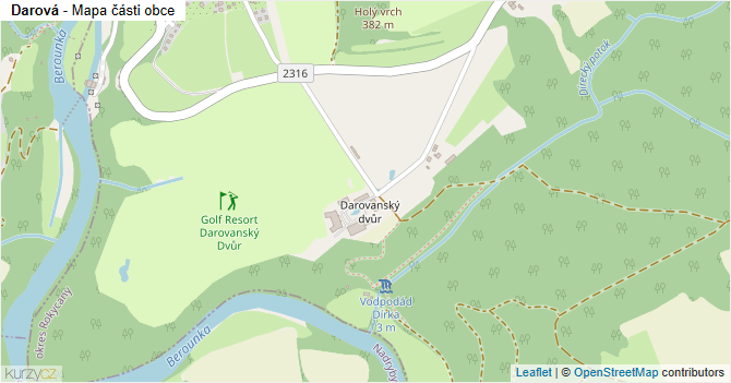 Darová - mapa části obce