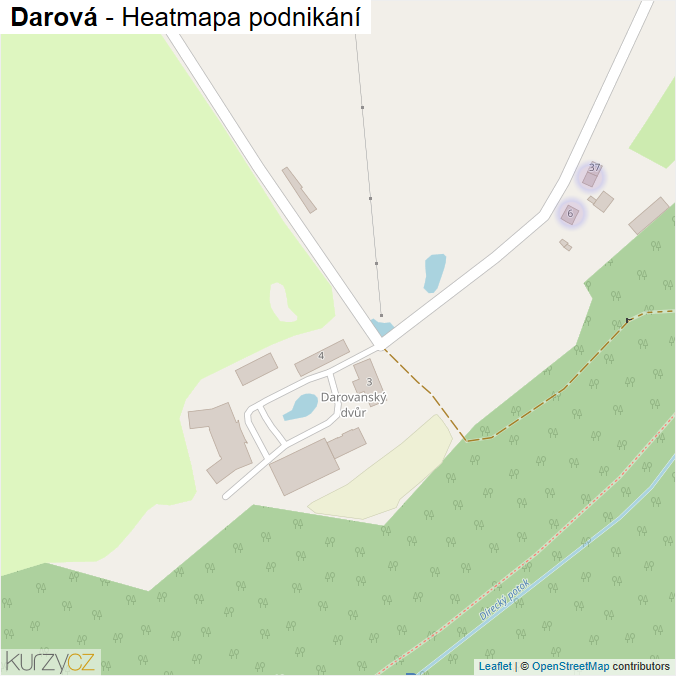 Mapa Darová - Firmy v části obce.