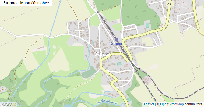 Stupno - mapa části obce