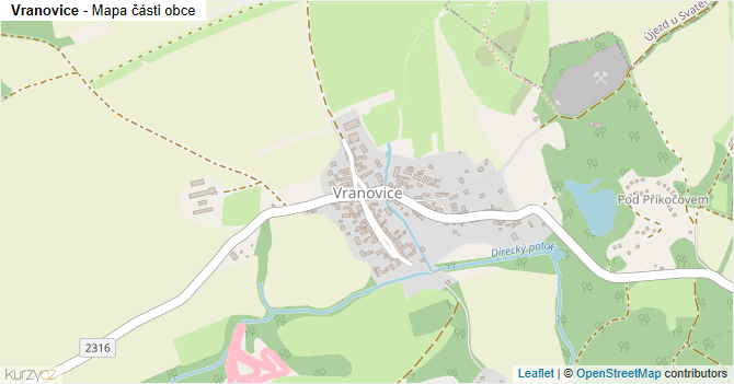 Vranovice - mapa části obce