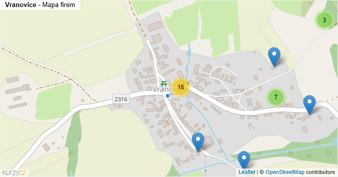 Vranovice - mapa firem