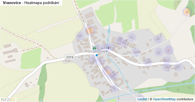 Vranovice - mapa podnikání