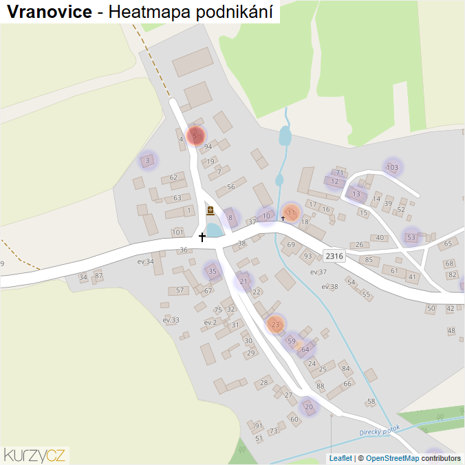 Mapa Vranovice - Firmy v části obce.