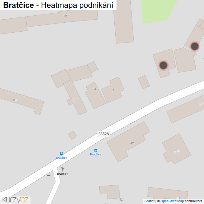 Mapa Bratčice - Firmy v obci.