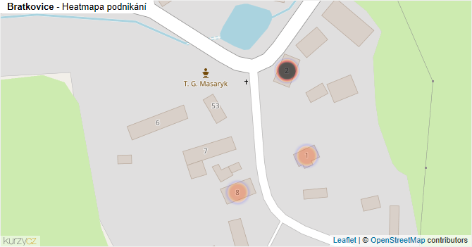 Bratkovice - mapa podnikání
