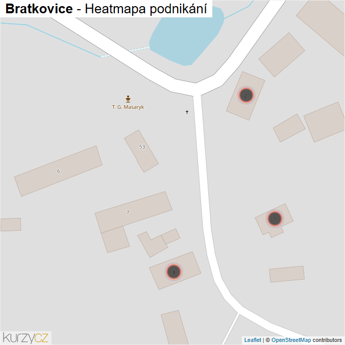 Mapa Bratkovice - Firmy v obci.