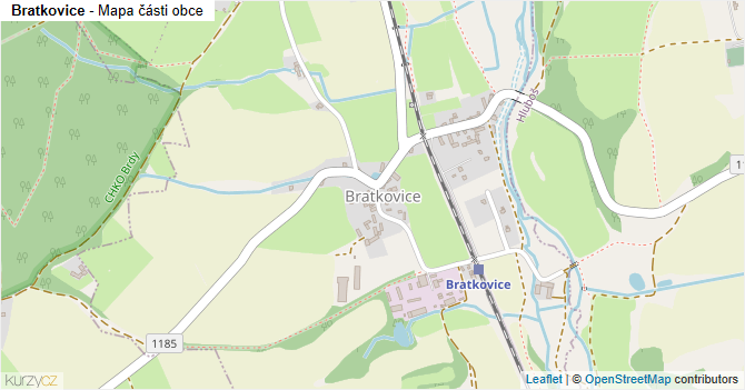 Bratkovice - mapa části obce