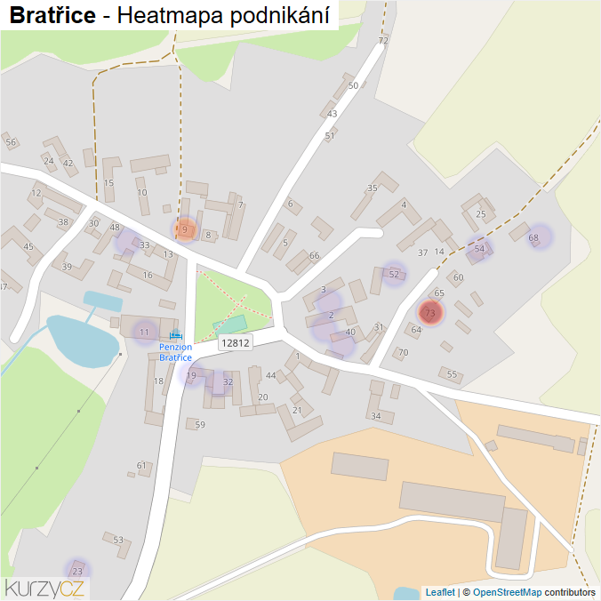 Mapa Bratřice - Firmy v části obce.