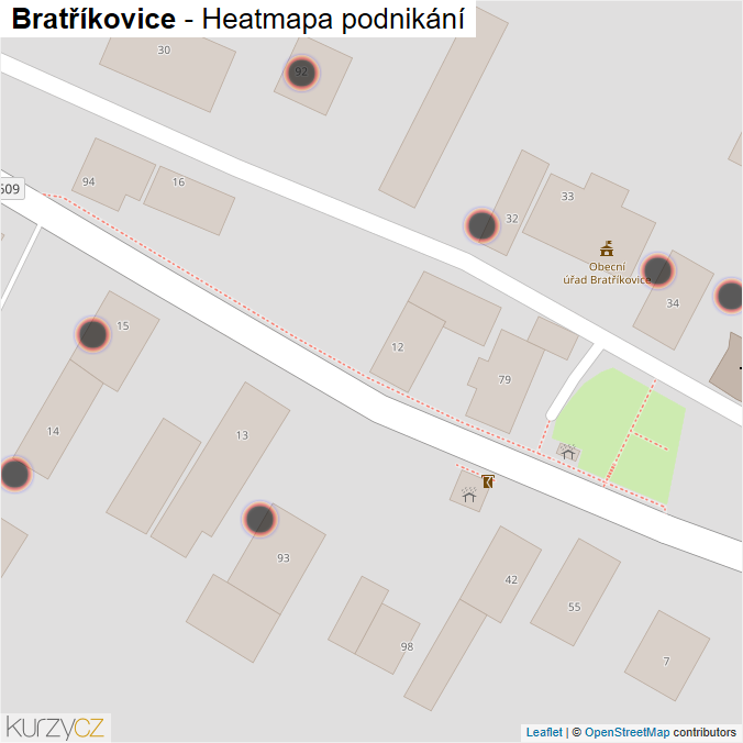 Mapa Bratříkovice - Firmy v obci.