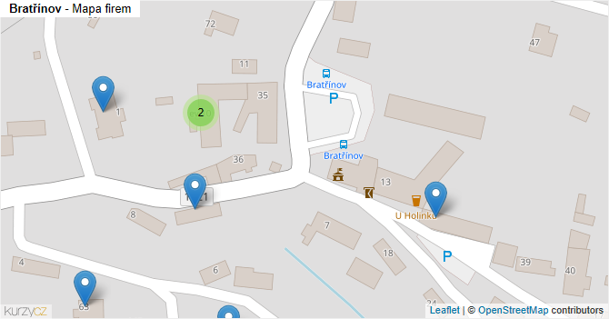 Bratřínov - mapa firem