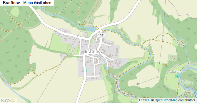 Bratřínov - mapa části obce