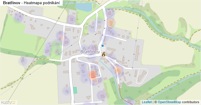 Bratřínov - mapa podnikání