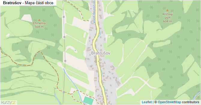 Bratrušov - mapa části obce