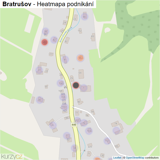 Mapa Bratrušov - Firmy v části obce.