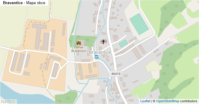Bravantice - mapa obce