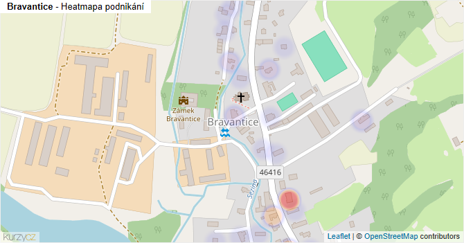 Bravantice - mapa podnikání