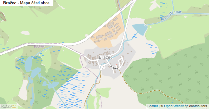 Bražec - mapa části obce