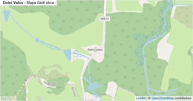 Dolní Valov - mapa části obce