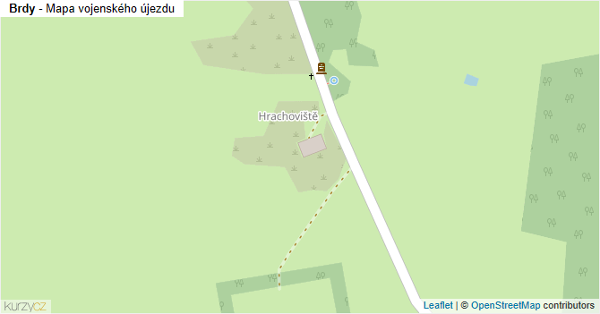 Brdy - mapa vojenského újezdu