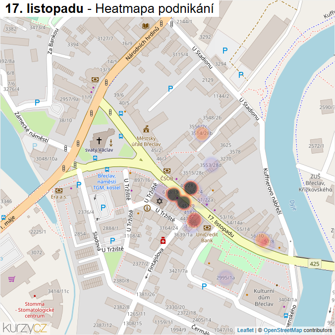 Mapa 17. listopadu - Firmy v ulici.